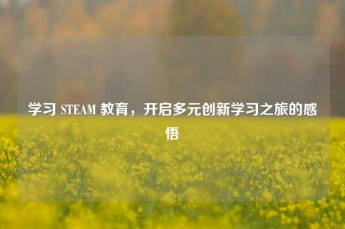 学习 STEAM 教育，开启多元创新学习之旅的感悟