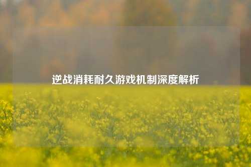 逆战消耗耐久游戏机制深度解析
