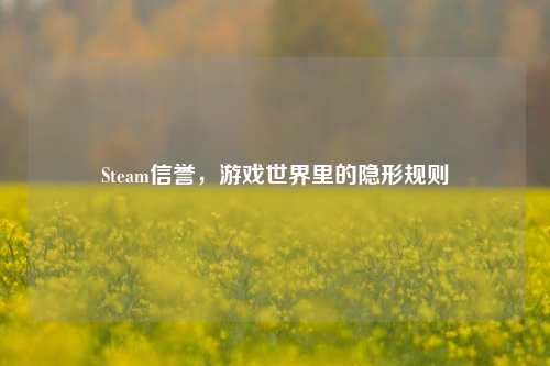 Steam信誉,游戏世界里的隐形规则