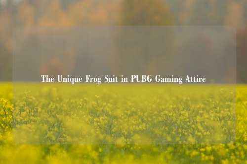 The Unique Frog Suit in PUBG Gaming Attire