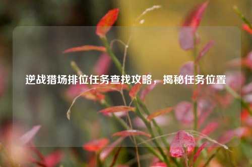 逆战猎场排位任务查找攻略，揭秘任务位置