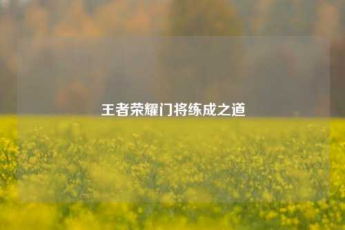 王者荣耀门将练成之道