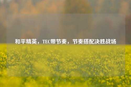 和平精英，TEC带节奏，节奏搭配决胜战场