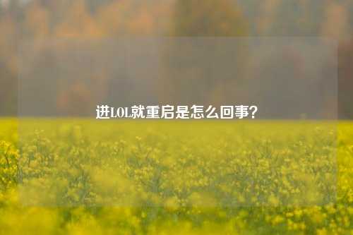 进LOL就重启是怎么回事？