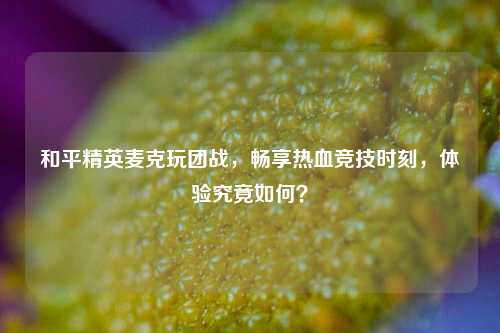 和平精英麦克玩团战，畅享热血竞技时刻，体验究竟如何？