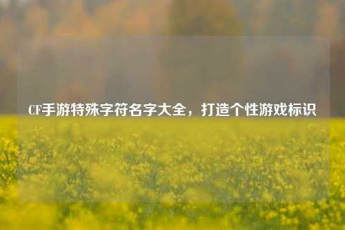 CF手游特殊字符名字大全，打造个性游戏标识