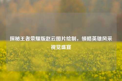 探秘王者荣耀版赵云图片绘制，领略英雄风采视觉盛宴