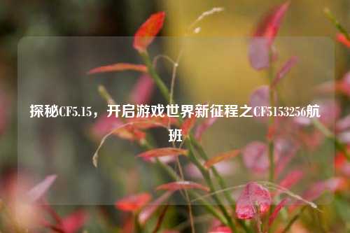 探秘CF5.15,开启游戏世界新征程之CF5153256航班