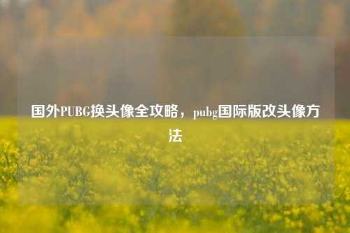 国外PUBG换头像全攻略，pubg国际版改头像方法