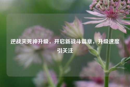 逆战灭死神升级,开启新战斗篇章,升级速度引关注