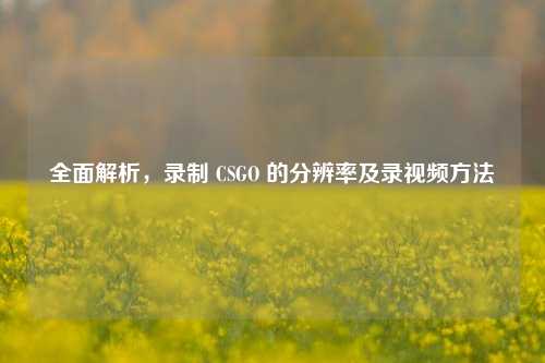 全面解析,录制 CSGO 的分辨率及录视频方法