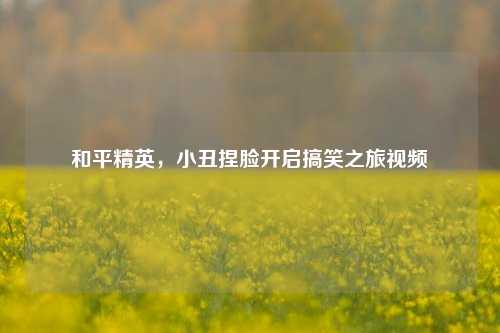 和平精英,小丑捏脸开启搞笑之旅视频
