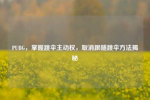 PUBG,掌握跳伞主动权,取消跟随跳伞方法揭秘
