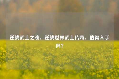 逆战武士之魂,逆战世界武士传奇,值得入手吗?